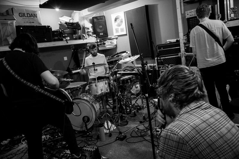 Gilla Band rehearse at Yellow Door Music Studios in Dublin. Photograph: Mark McGuinness