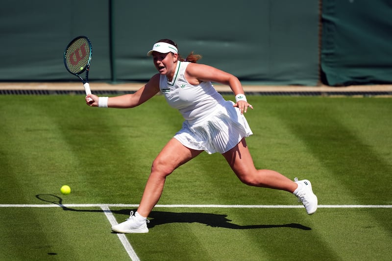 Latvia's Jelena Ostapenko during her match against Britain's Sonay Kartal at the 2025 Wimbledon Championships on June 30th. Photograph: Mike Egerton/PA Wire
