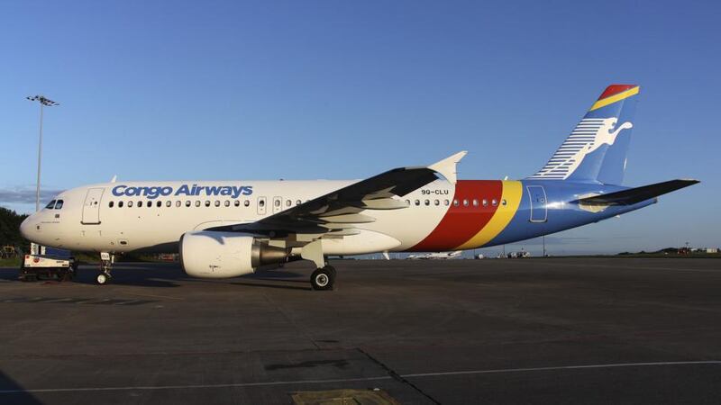 Flight delays: the Congo Airways Airbus A320 at Dublin Airport. Photograph: Greenwing