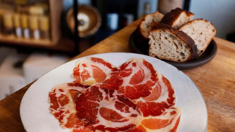 A plate of Coppa and sourdough and salted butter at Forest Avenue Wine Bar. Photograph: Alan Betson