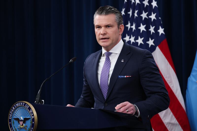 US secretary of war Pete Hegseth speaks during a press briefing at the Pentagon on March 31st, 2026 in Arlington, Virginia. Photograph: Win McNamee/Getty Images