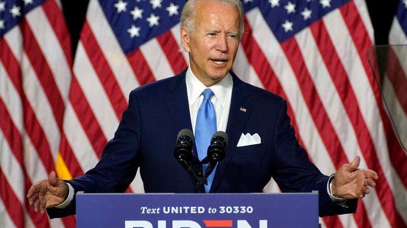 Democratic presidential candidateJoe Biden speaks during a campaign event in Delaware on August 12th. Photograph: AP