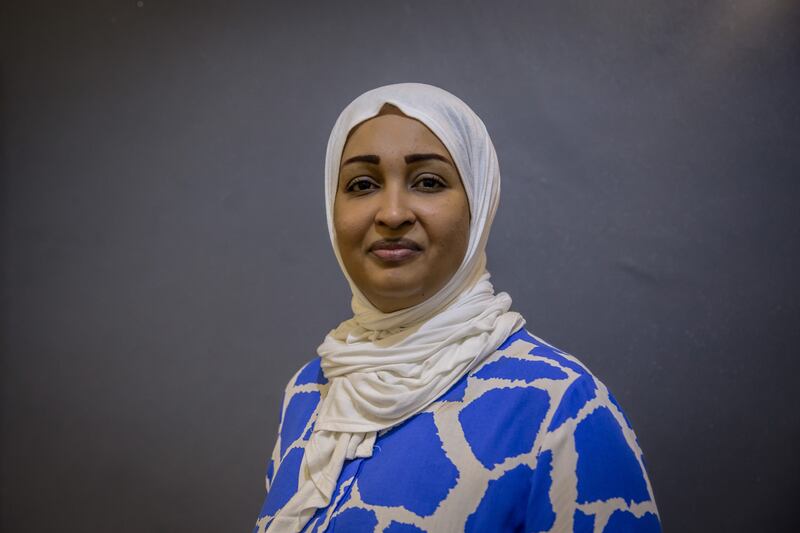 Khadija Mohamed Al-Makhzoumi, Somalia's first minister for climate change and the environment, pictured in her home in Mogadishu. Photograph: Sally Hayden.