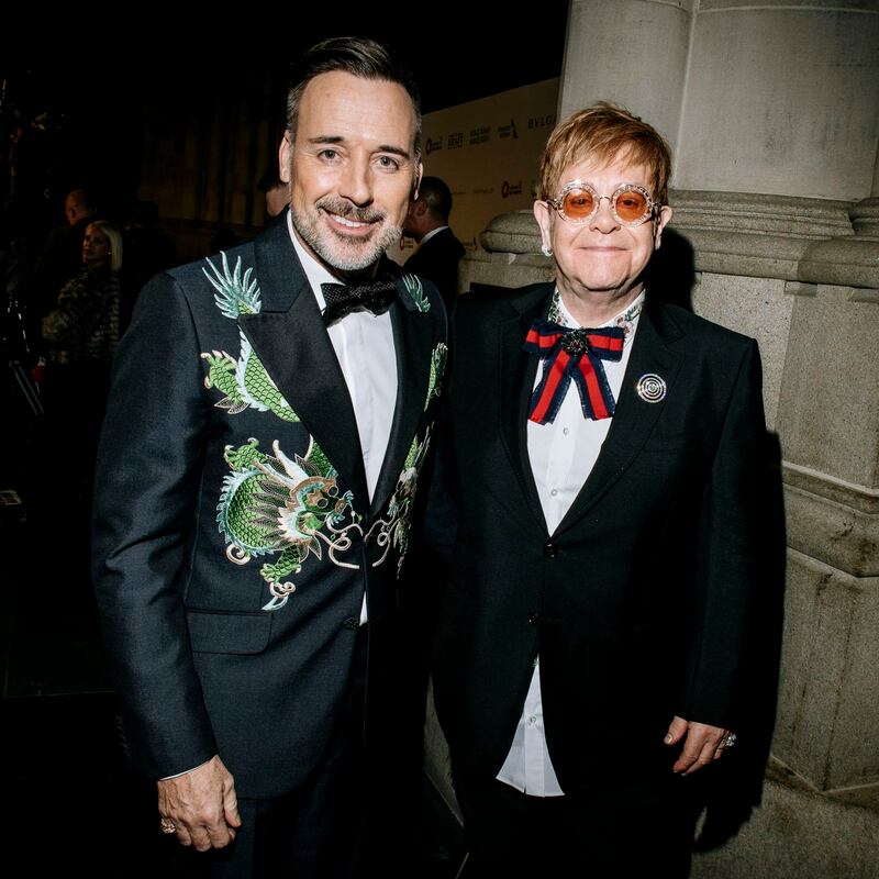 Elton John with his husband, David Furnish, in 2017. Photograph: Nina Westervelt/New York Times