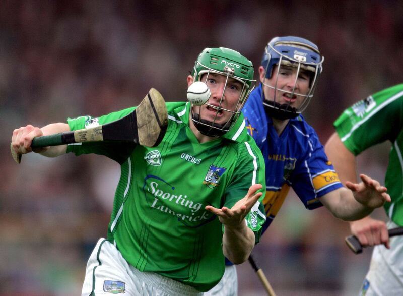 Limerick's Seamus Hickey and Seamus Butler of Tipperary in the Gaelic Grounds last month. Photograph: Morgan Treacy/Inpho