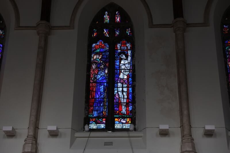 A stained glass window by celebrated Irish artist Evie Hone in the chapel at Clongowes. Photograph: Enda O'Dowd 
