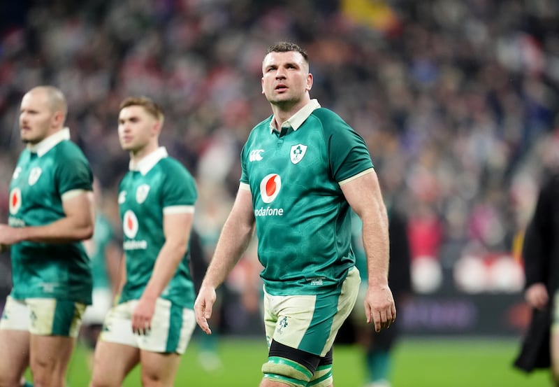 Ireland's Tadhg Beirne after last week's loss to France. Photograph: Adam Davy/PA