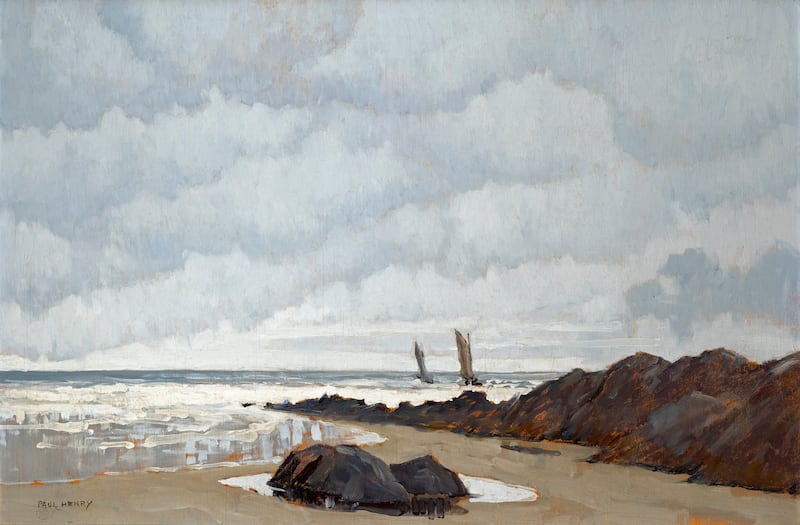 Coastal Landscape with Galway Hookers by Paul Henry (€150,000), believed to have been purchased directly from the artist by former taoiseach John A Costello