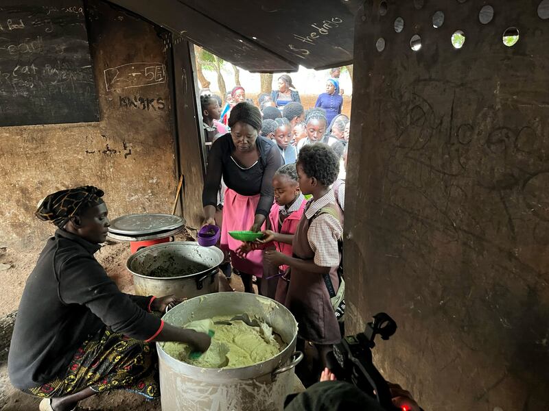 Nearly 800 children attending Gwembe Primary School in southern Zambia benefit from a schools feeding programme in which produce that is grown by students in a polytunnel is used to feed pupils