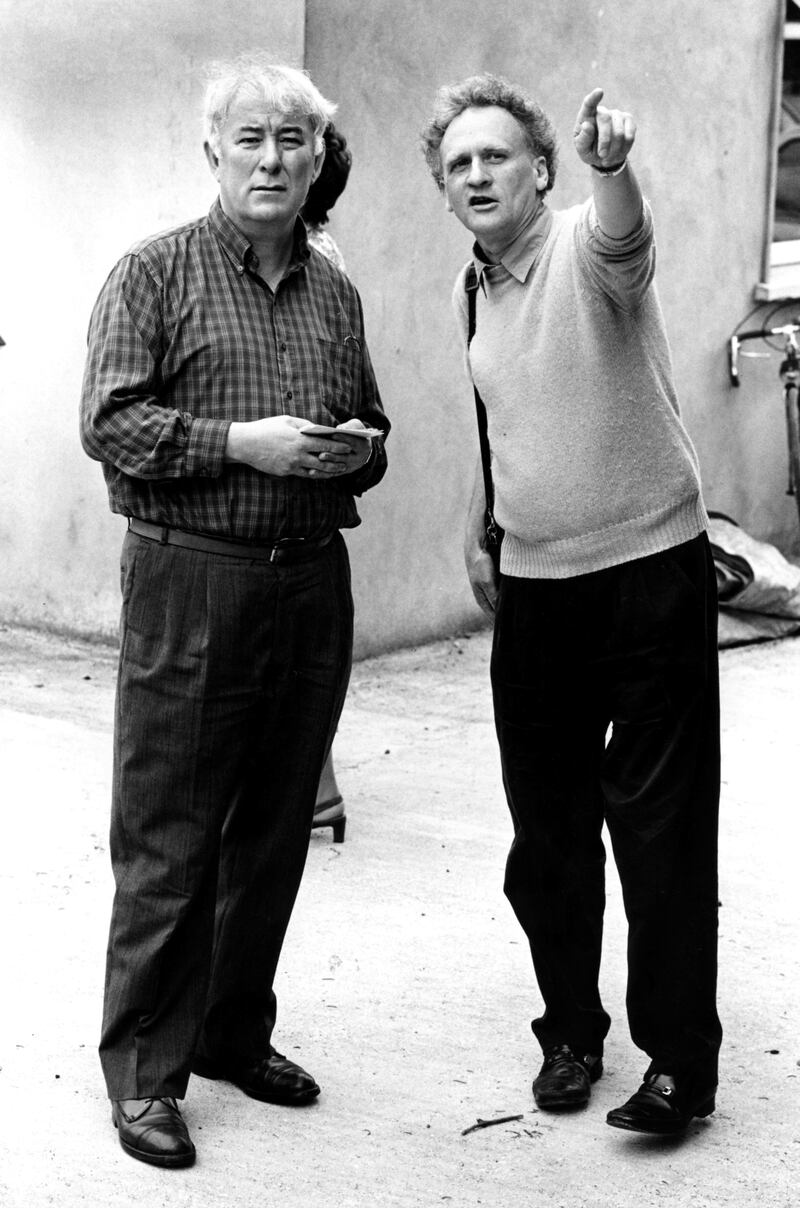 Seamus Heaney and Paul Durcan in conversation, at the Padraic Fallon weekend in Athenry, Co Galway, 1992. Photograph: Frank Miller 