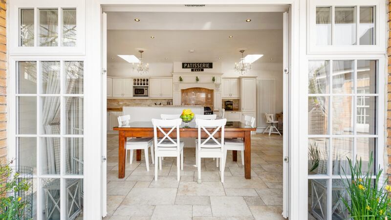 Doors out to the courtyard. Photograph: Ronan Melia Photography