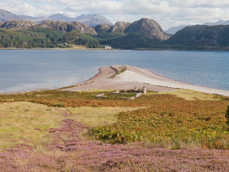 Gruniard Island Scotland 2013.  Located 1 mile off Gruinard Bay, between Gairloch and Ullapool on northwestern coast of Scotland. It was the site of a notorious biological warfare test by British military scientists from Porton Down in 1942. Eighty sheep were taken to the island and bombs filled with anthrax spores were exploded close to where selected groups were tethered. All were killed during the testing.