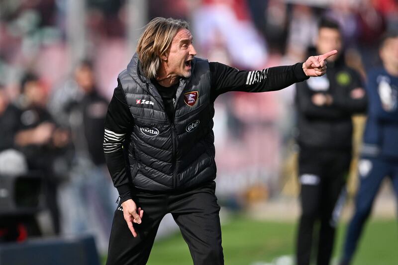 Davide Nicola, Salernitana coach. Photograph: Francesco Pecoraro/Getty 