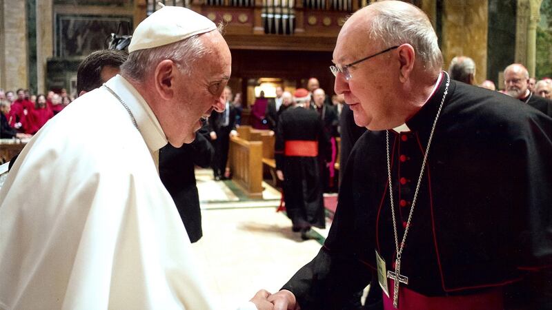 Pope Francis and then Bishop Kevin Farrell of Dallas