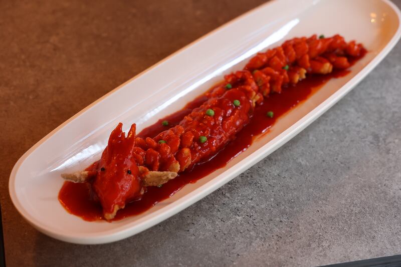 Deep fried sweet and sour sea bass at Nan, where the menu largely features Huaiyang cuisine. Photograph: Nick Bradshaw for The Irish Times