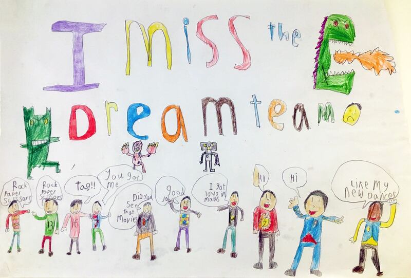 Oisín Meade, aged 8.
'These are all my friends. I can us the Dream Team. I miss them all.'