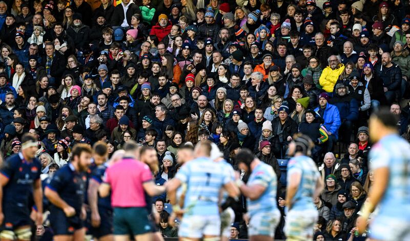 A crowd of 40,063 fans watch last December's derby between Edinburgh and Glasgow Warriors at Murrayfield. Photograph: Craig Watson/INPHO