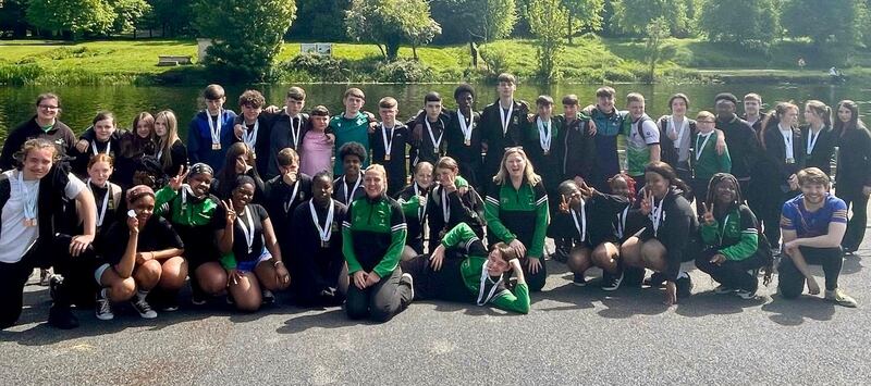 The rowing team at St Aidan's were crowned champions at a Rowing Ireland schools event last May