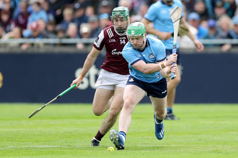 Dublin's Conor McHugh in action against Galway's Brian Concannon. Photograph: Laszlo Geczo/Inpho