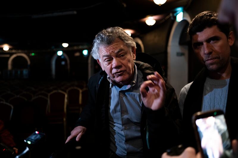 Gerry 'The Monk' Hutch and actor Rex Ryan ahead of the theatre production of ‘The Monk’ in the Ambassador Theatre, Dublin. Photograph: Sam Boal/Collins Photo Agency