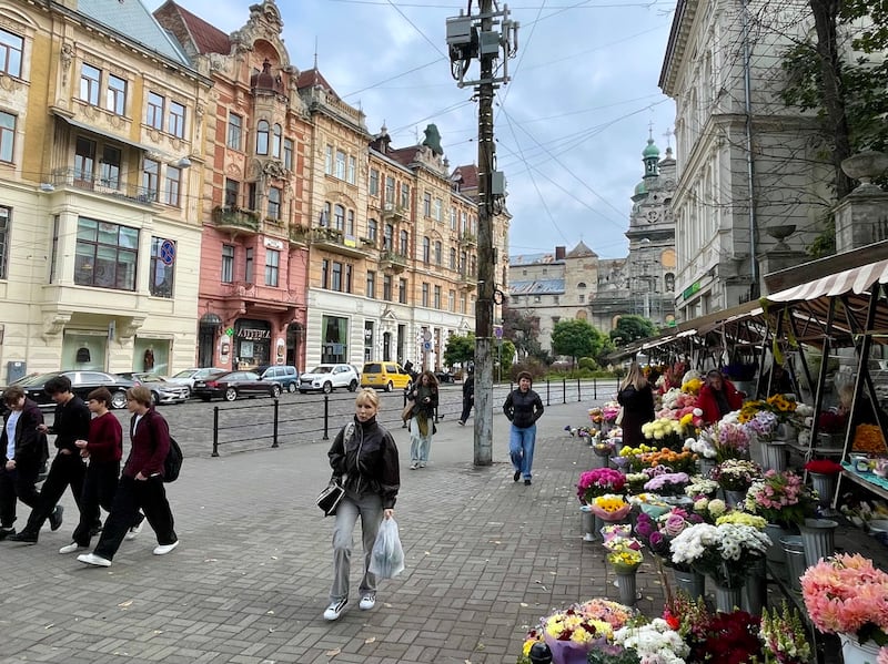 The historic city of Lviv in western Ukraine suffers Russian missile and drone strikes despite being nearly 1,000km from the front line. Photograph: Daniel McLaughlin