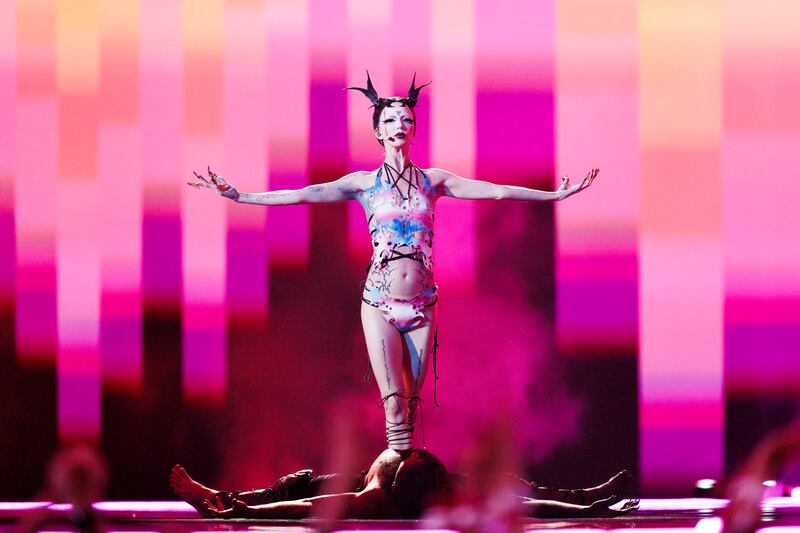 Ireland's Bambie Thug performs at the Eurovision Song Contest in Malmo Arena, Malmo, Sweden. Photograph: Andres Poveda