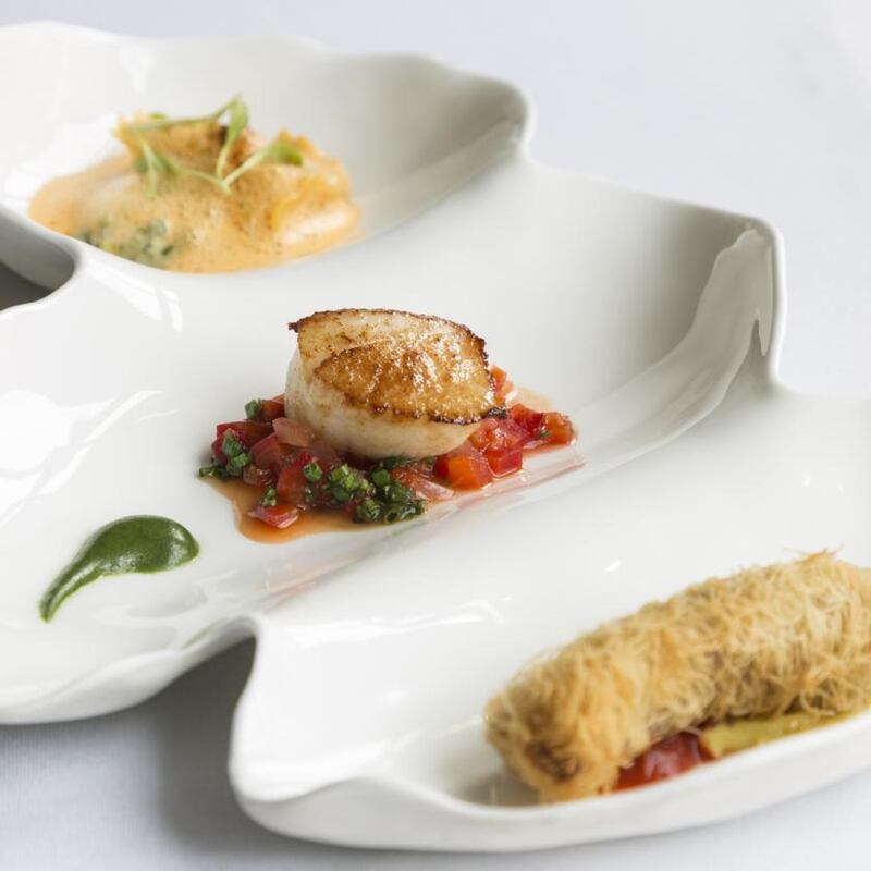 A trio of starters at MacNean House in Blacklion. Photograph: Paul Sherwood