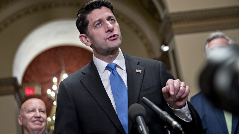 US House speaker Paul Ryan: “Today, we are giving the people of this country their money back.” Photograph: Andrew Harrer/Bloomberg