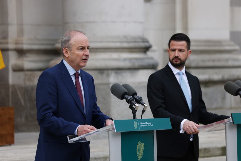 Taoiseach Micheál Martin with the president of Montenegro, Jakov Milatović, at Government Buildings earlier this year. Photograph: Bryan O’Brien 