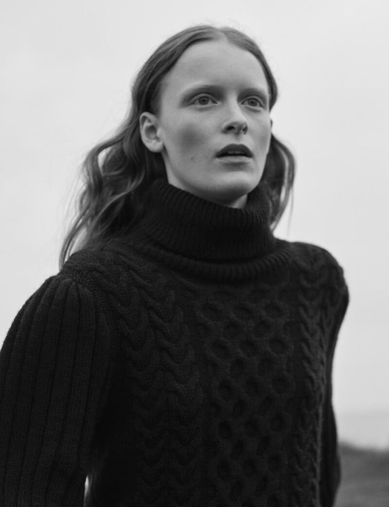 Black cable knit Aran style sweater by Massimo Dutti  129