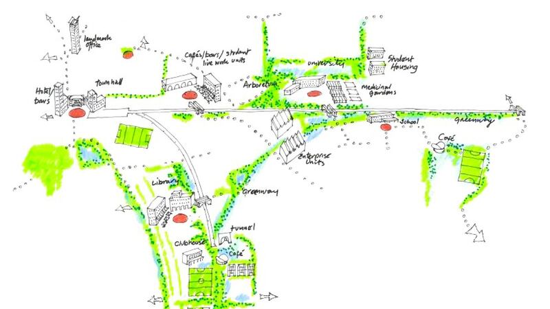 An illustrations from the plans to redevelop Colbert Station Quarter in Limerick.