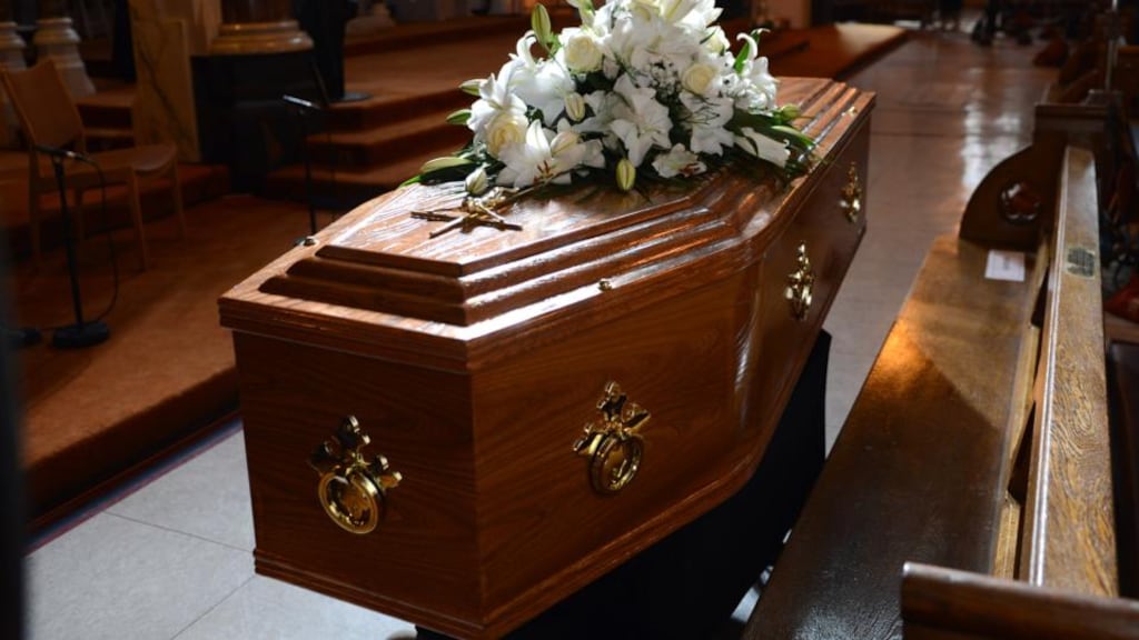 The remains of Seamus Heaney  at the Church of Sacred Heart Donnybrook. Photograph: Cyril Byrne