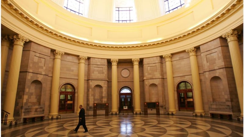 Building work on the courtroom for the new court and on chambers for its judges is underway at the Four Courts . Photograph: Bryan O’Brien