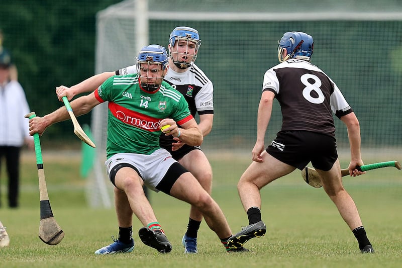 Loughmore-Castleiney's John McGrath playing against JK Brackens in August this year. Photograph: Bryan Keane/Inpho