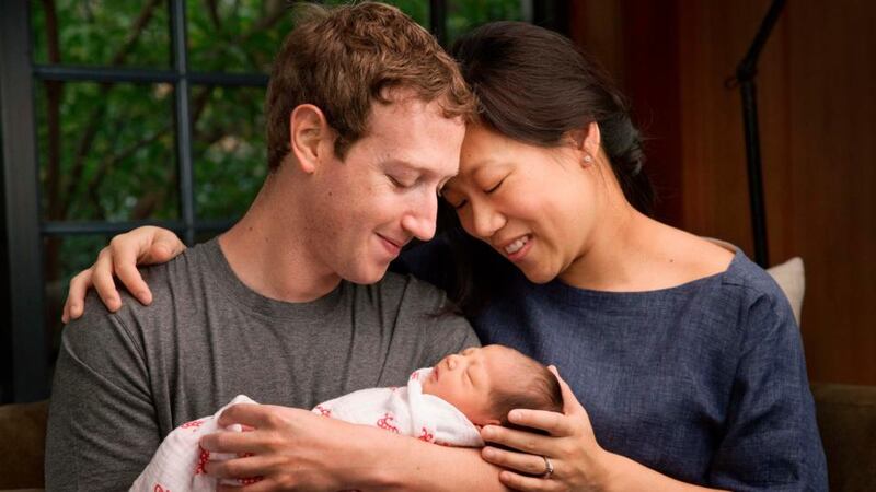 Facebook chief executive Mark Zuckerberg very publicly took two months leave when his daughter, Max, was born in 2015. Photograph: Reuters/Courtesy of Mark Zuckerberg