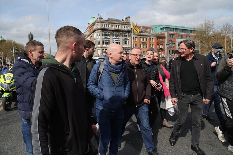 Paul Murphy attended the second day of the fuel prices protest at O'Connell Bridge in Dublin. Photograph: Bryan O’Brien