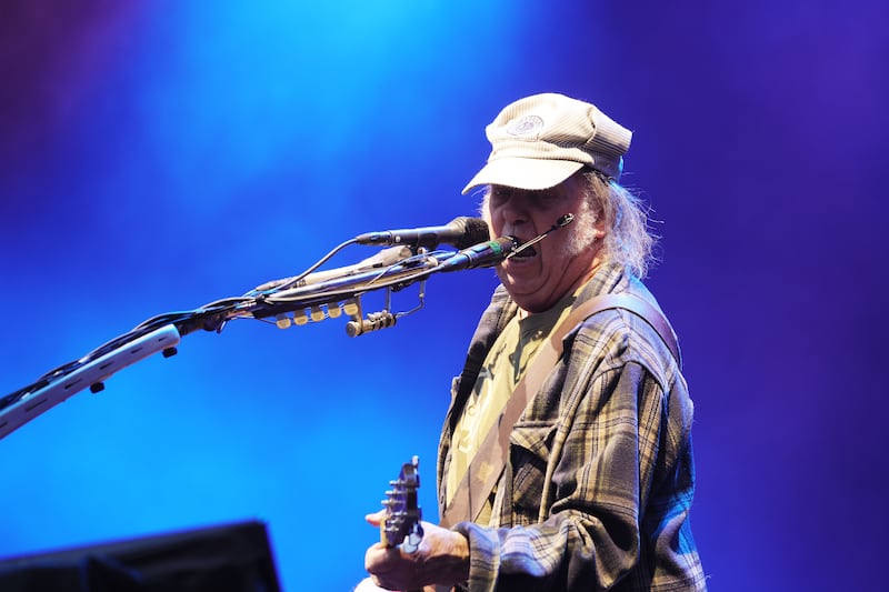 Neil Young plays at Malahide Castle. Photograph: Alan Betson/The Irish Times

