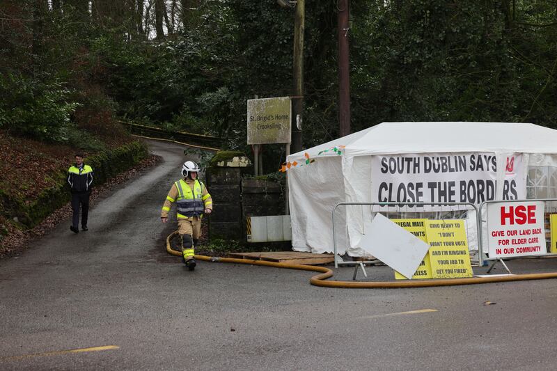 The were protests at the site in recent days. Photograph: Alan Betson / The Irish Times