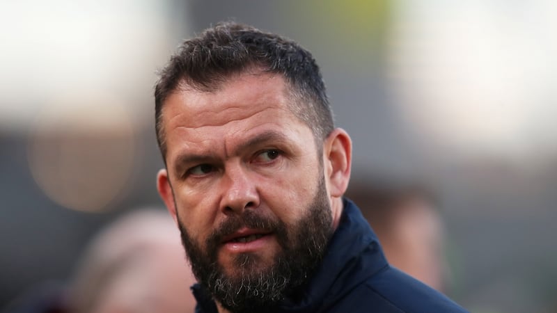 Ireland’s head coach Andy Farrell at the Aviva Stadium in Dublin on Saturday. ‘The set-piece was a tough old battle so I think we’ll get better.’  Photograph: Russell Cheyne/Reuters