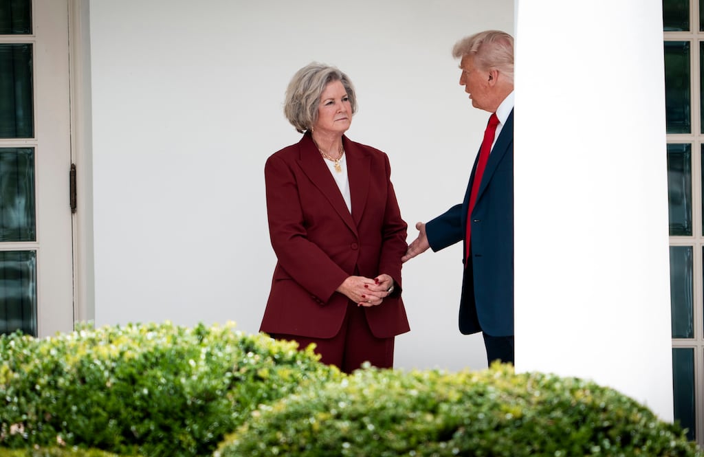 US president Donald Trump talks with White House chief of staff Susie Wiles at the White House. Photograph: Doug Mills/The New York Times