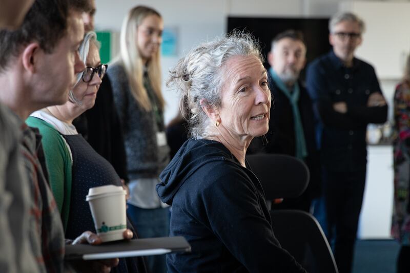 Director Sarah Jane Scaife with the cast and creative team for Youth's the Season -? by Mary Manning. Photograph: Conn McCarrick
