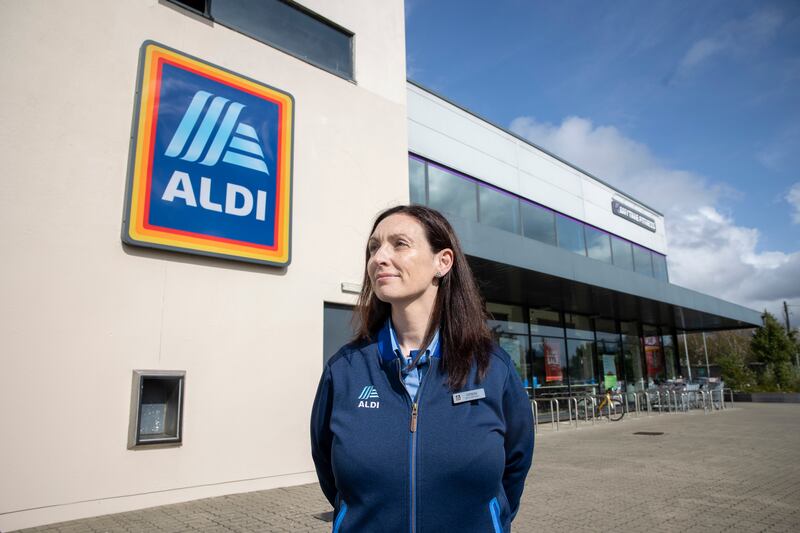 Denise O’Meara store manager at Aldi Ballincollig outside the shop 