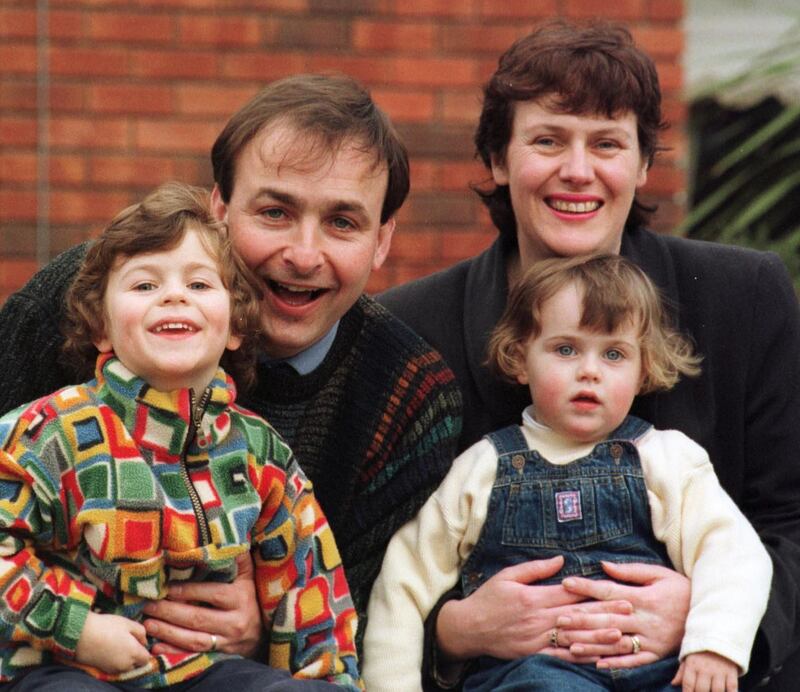 Micheál and Mary Martin with young Micheál Aodh and Aoibhe. Photograph: Eric Luke
