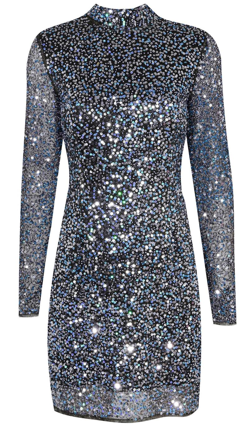 Sparkly high neck sequin dress, €170 from Topshop