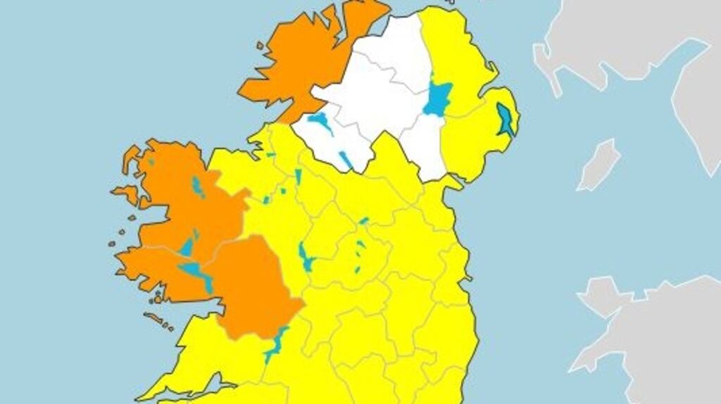 Series of wind warnings are in place across the country. Photograph: Met Éireann