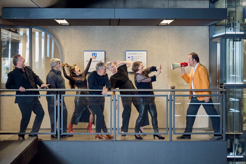 Neue Vocalsolisten rehearsing in preparation for their performance at the Lovely Music festival. Photograph: Martin Sigmund