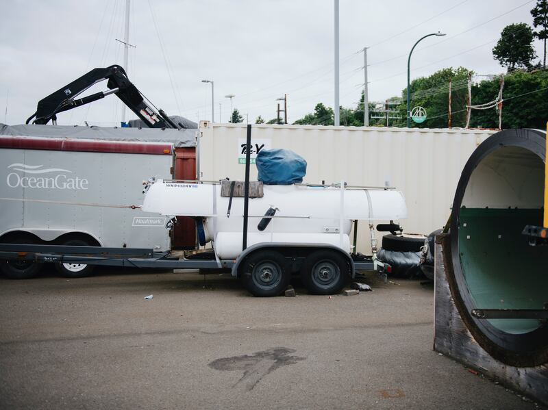 Equipment at the OceanGate headquarters in the Port of Everett boatyard in Washington state, US, on June 24th. Photograph: Grant Hindsley/New York Times
                      