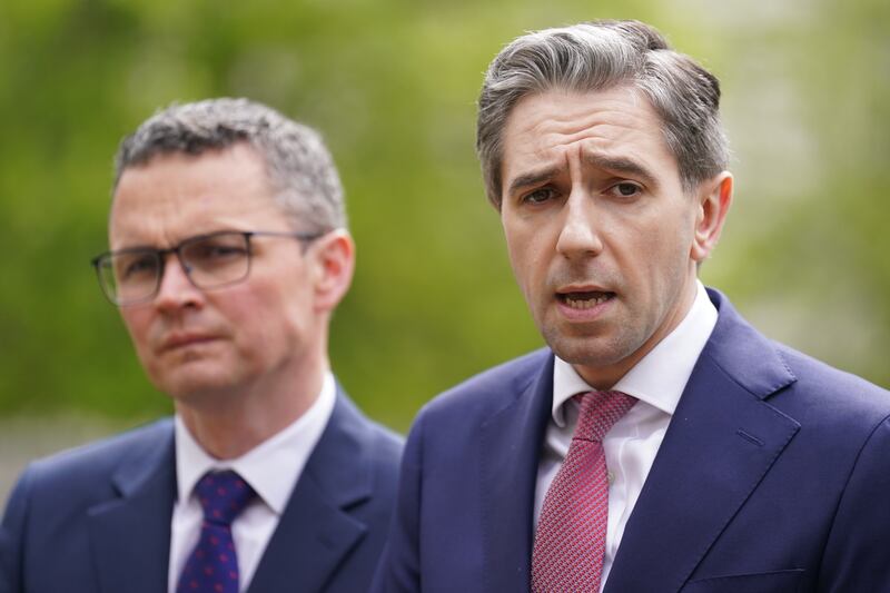 ‘Furious’: Patrick O’Donovan and Simon Harris. Photograph: Brian Lawless/PA Wire