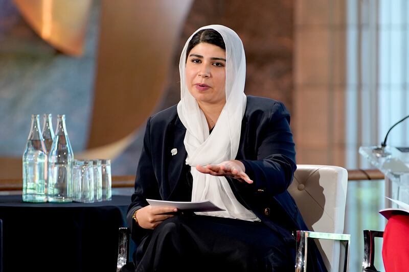 Pashtana Durrani of Learn Afghanistan at the Global Citizen Now: Climate Sessions 2023 in New York in September 2023. Photograph: Rob Kim/Getty Images for Global Citizen