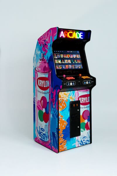 The Classic Spray Fighter model from Neo Legend arcade games, €3,741.67, features illustration by the legendary Parisian artist Nasty, who made a name for himself in the 1980s and 1990s by covering metro trains with colourful paintings.  
